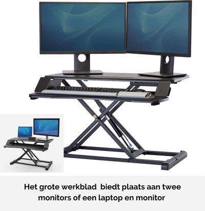 Fellowes corsivo - elevador para bipedestación - con resorte de gas - ergonómico - para escritorio