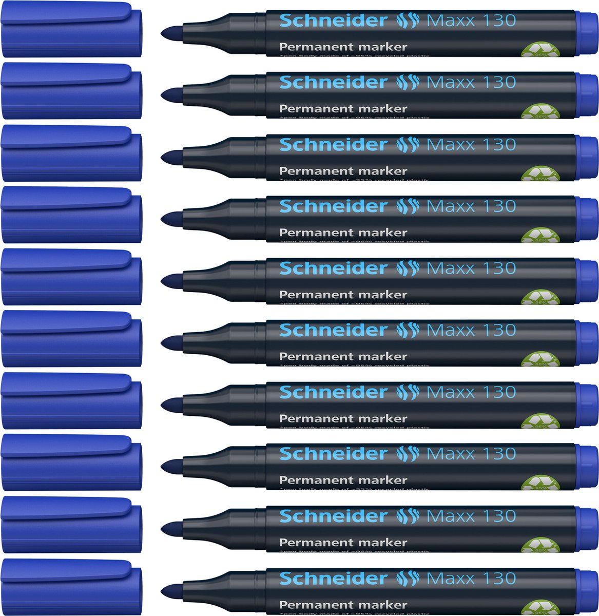 Schneider schrijfwaren schneider permanent marker - maxx 130 - ronde punt - schrijfkleur blauw - doos 10 stuks