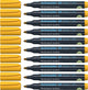 Schneider schrijfwaren schneider permanent marker - maxx 130 - ronde punt - geel - 10 stuks - lijnbreedte 1-3 mm - s-113005-10