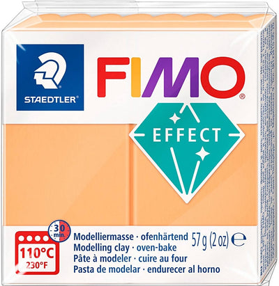Fimo effect ovenhardende boetseerklei standaard blokje 57 g - neon oranje