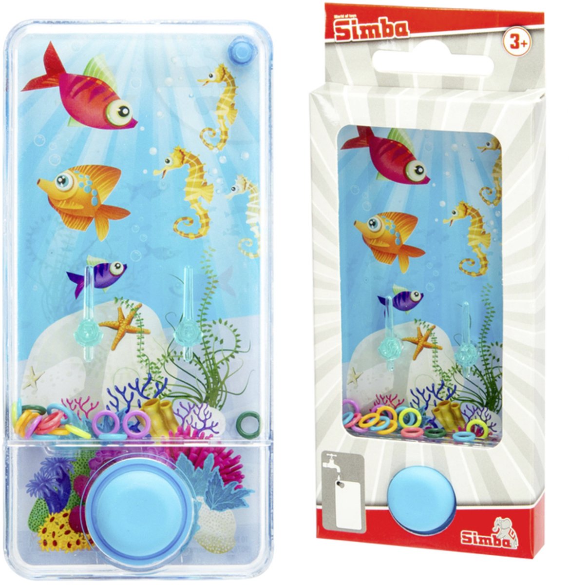 Gioco in acqua Simba - gioco di lancio degli anelli con l'acqua - gioco di viaggio - gioco d'azione - sviluppa la destrezza manuale e la coordinazione occhio-mano