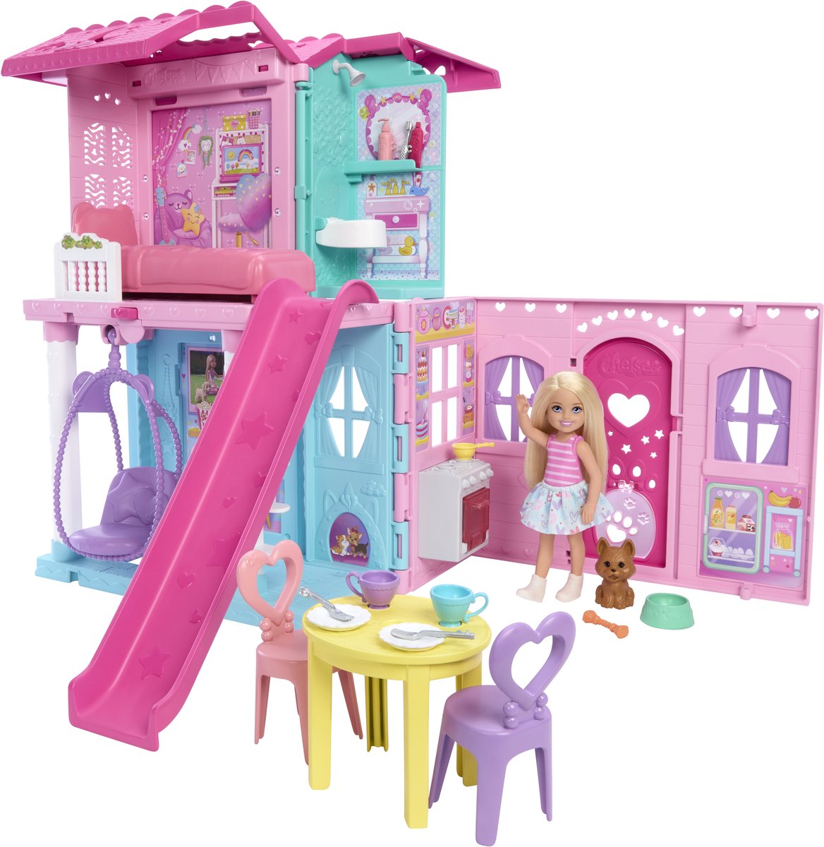Set da gioco Mattel Barbie Dollhouse Chelsea pop-up house multicolore.