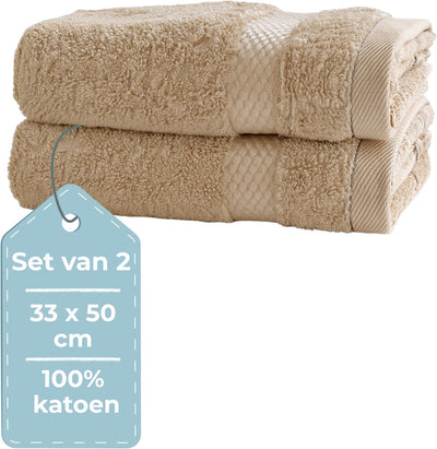 Silenzio. living hush living asciugamano ospite - 33×50 cm - 100% cotone - qualità pesante 500 g m2 - set da 2 sabbia