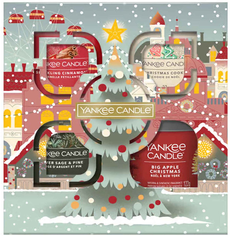 Yankee Candle - set regalo votivo riempito con 3 bicchieri piccoli, passaporto per il set regalo delle festività