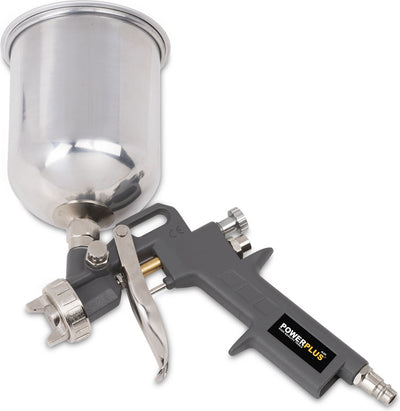 Pistola de pintura neumática powerplus powair0105 - pulverizador de pintura - máx. presión: 4bar - vaso superior de 600ml - ancho de pulverización 160-240mm
