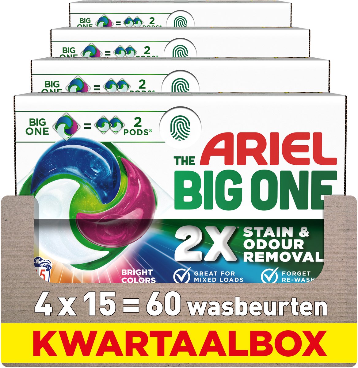 Ariel detersivo in cialde 3in1 the big one color - 4 x 15 pezzi