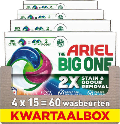 Ariel 3in1 detergent pods the big one color - 4 x 15 pieces