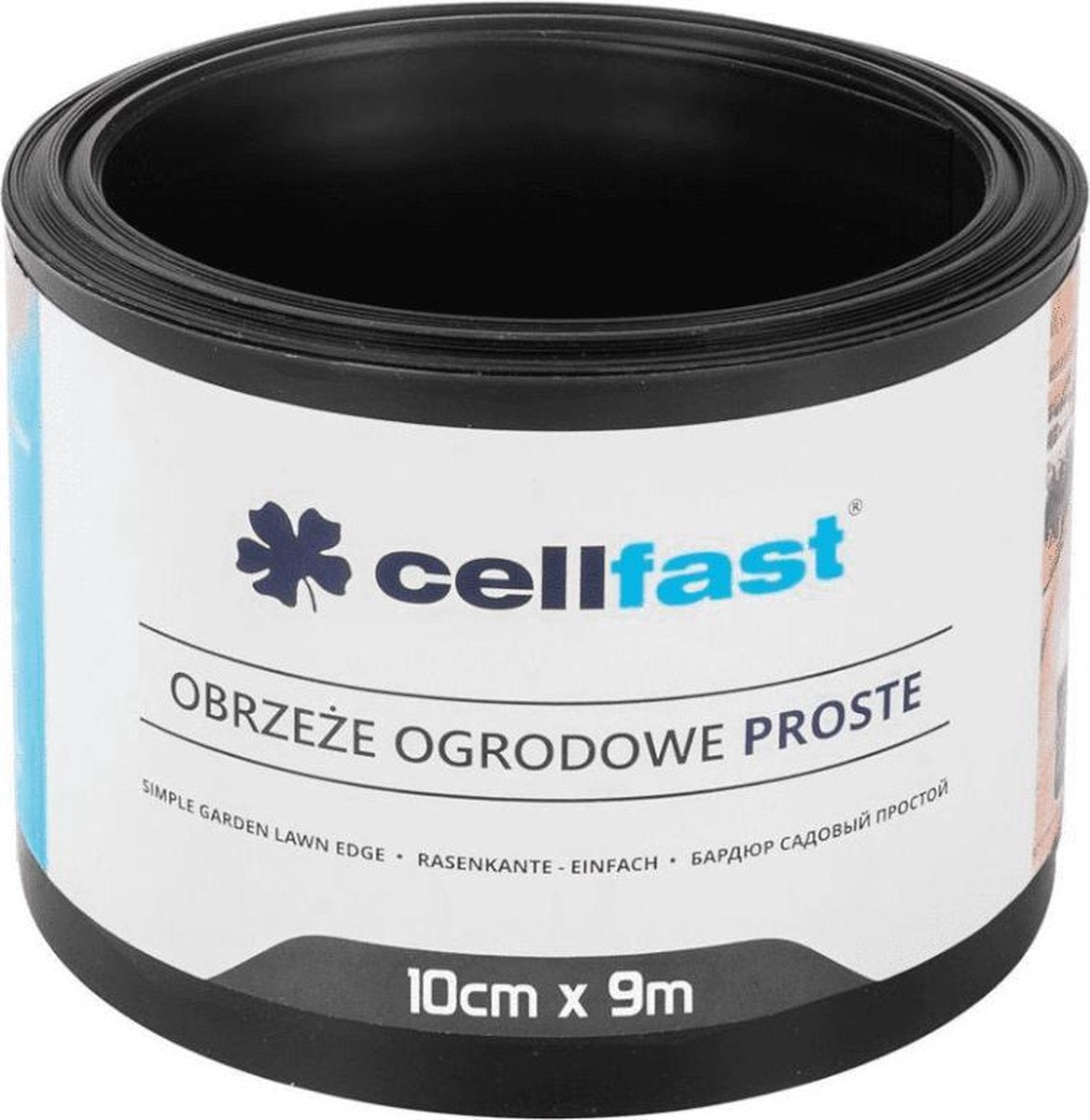 Cellfast - Borde de jardín recto 10 cm x 9 m negro