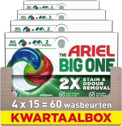 Ariel 3in1 detergent pods the big one original - 4 x 15 pieces