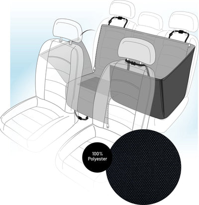 Manta protectora para coche Flamingo - logi - funda de asiento trasero negra para mascotas - 145x130 cm, repelente al agua y resistente a los arañazos