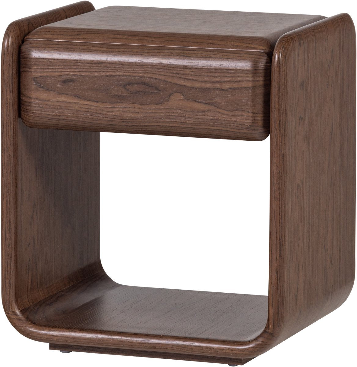 Comodino in legno elura con cassetto - legno impiallacciato - marrone - 50x40x40