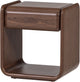 Comodino in legno elura con cassetto - legno impiallacciato - marrone - 50x40x40