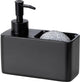 Wenko zwarte zeepdispenser met sponshouder - 150 ml