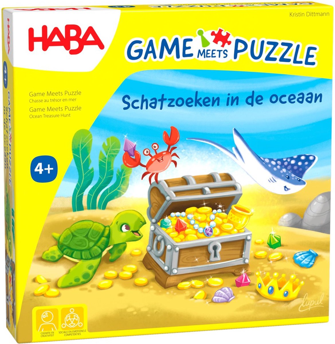 Haba spel puzzel schatzoeken in de oceaan educatief kinderspel.