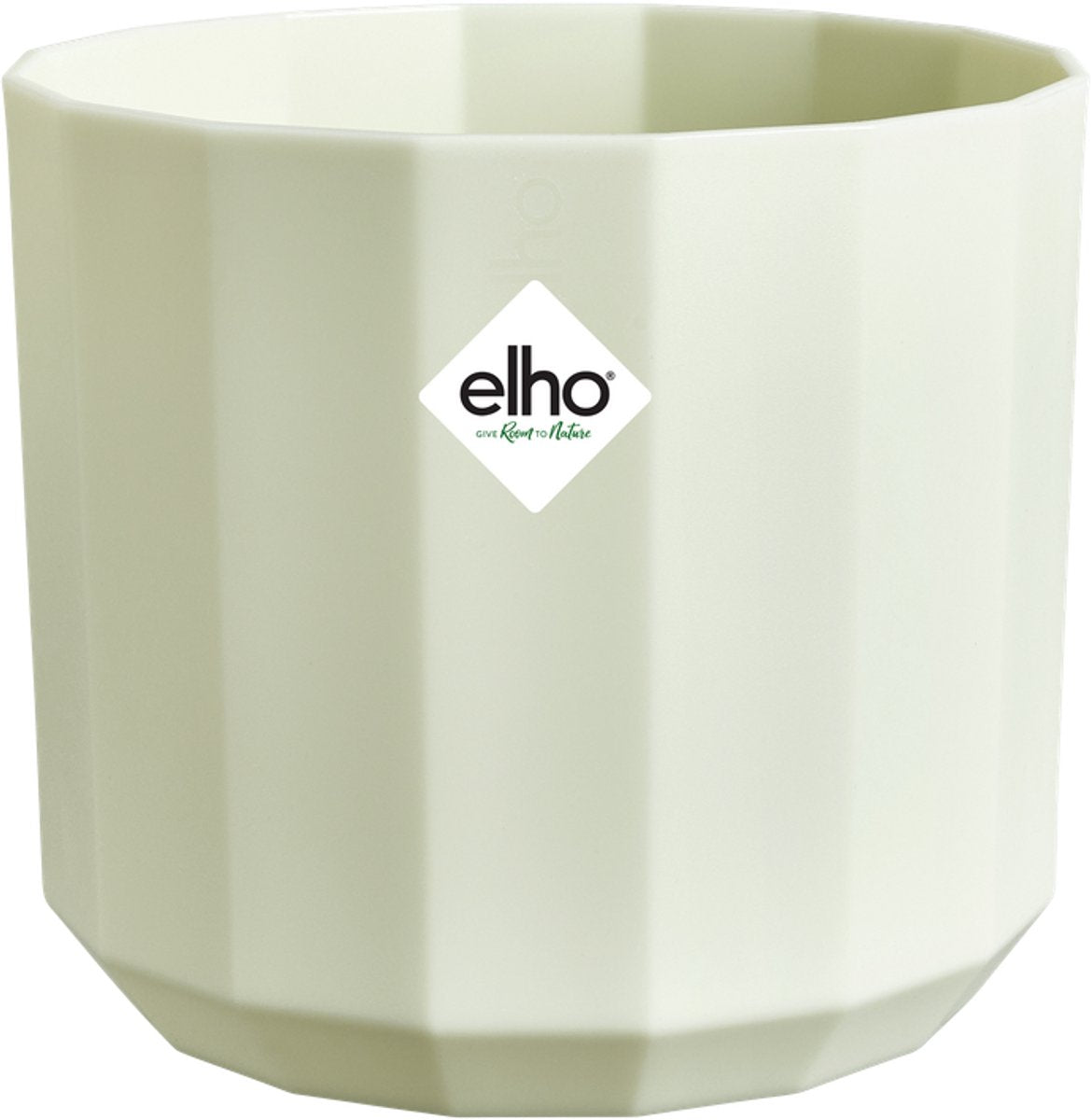 Elho facet round 26cm - macetero para interior - 100% plástico reciclado - ø 25,9 x h 23,3 cm - verde té