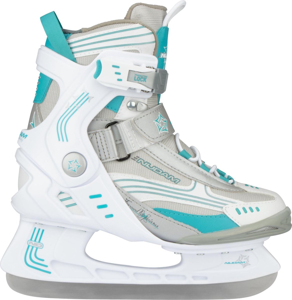 Nijdam ijshockeyschaats - semi-softboot - wit grijs blauw - maat 38