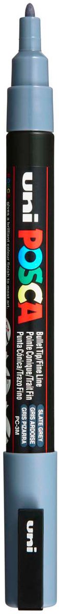 Marcador POSCA uni-Posca, AFM PC-3M, espesor de línea 0.9-1.3 mm, fino, gris pizarra, 1 pieza