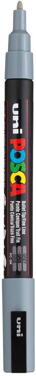 UNI-POSCA POSCA MARKER, AFM PC-3M, spessore della linea 0,9-1,3 mm, fine, grigio, 1 pezzo