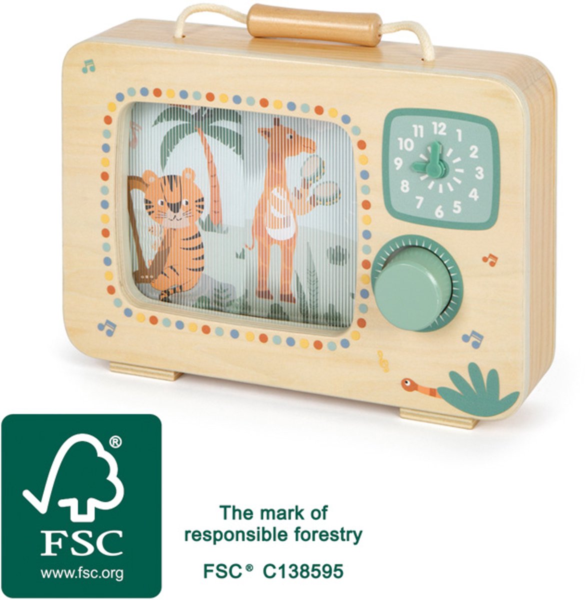 Small foot - carillon televisivo in legno safari fsc