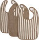 Baberos Meyco baby fat stripe - pack de 3 - rizo jacquard - taupe