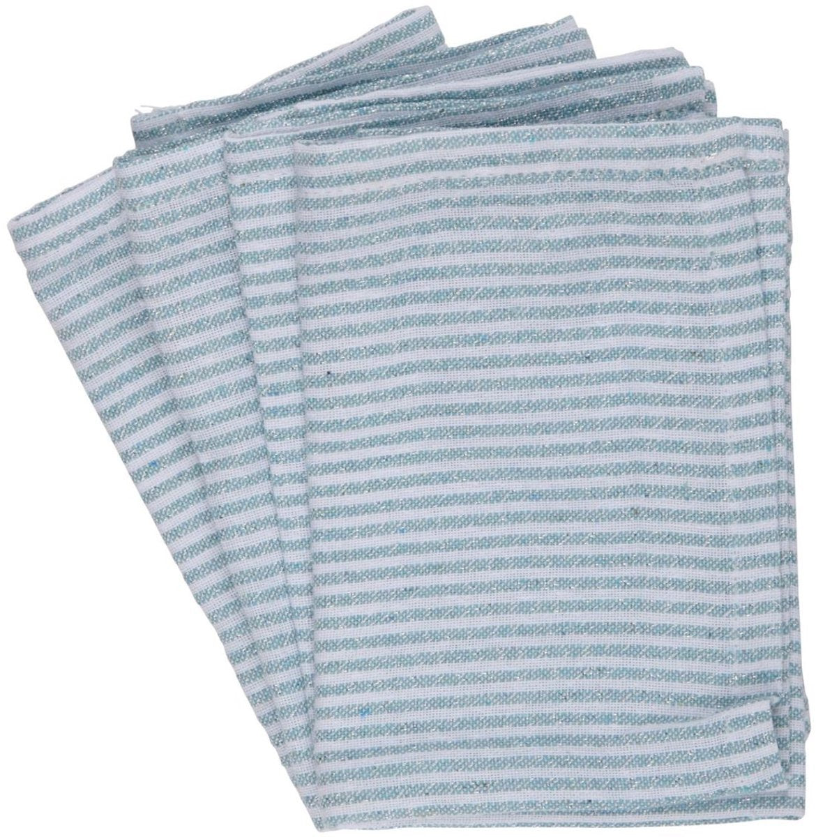 Arti casa servetten set van 4 - 35 x 35 cm - herbruikbaar - katoen polyester - blauw gestreept