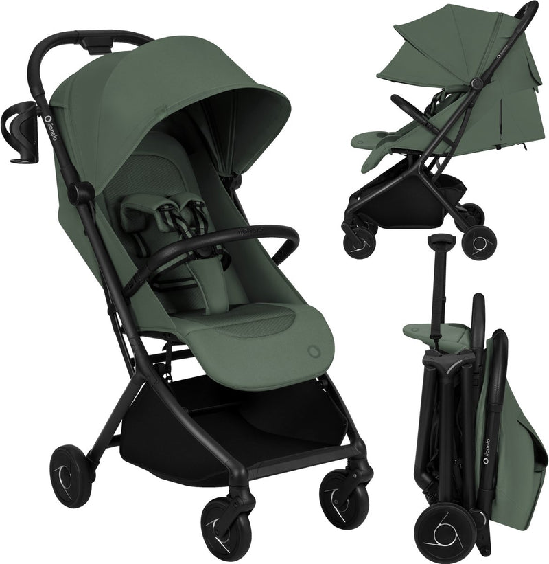 Buggy Lionelo sia - cochecito ultraligero 5,9 kg - ultracompacto 18x51x49 cm - manejo con una sola mano - freno de clic - sistema de arnés de agarre - asiento dri - incluye correa de transporte con mosquitera