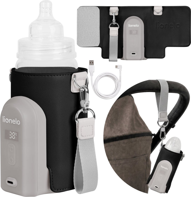Scaldabiberon Lionelo thermup go evo - mobile - 5 livelli di temperatura - ricarica USB-C - fino a 9 ore di calore - adatto per vetro e plastica