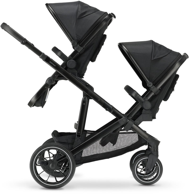 Passeggino Deryan Evy V2 Duo - espandibile - sedile extra - nero