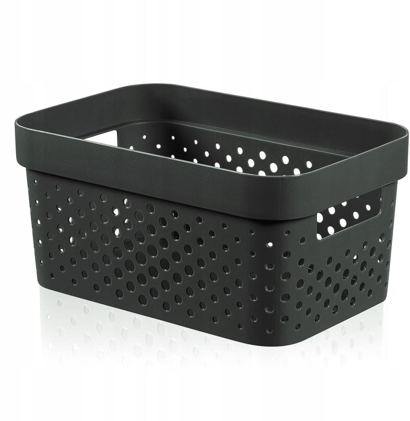 Curva | Cesta infinity dots xs 1,4 l reciclado, gris antracita, material 100% reciclado, 17 x 12,6 x 8,4 cm