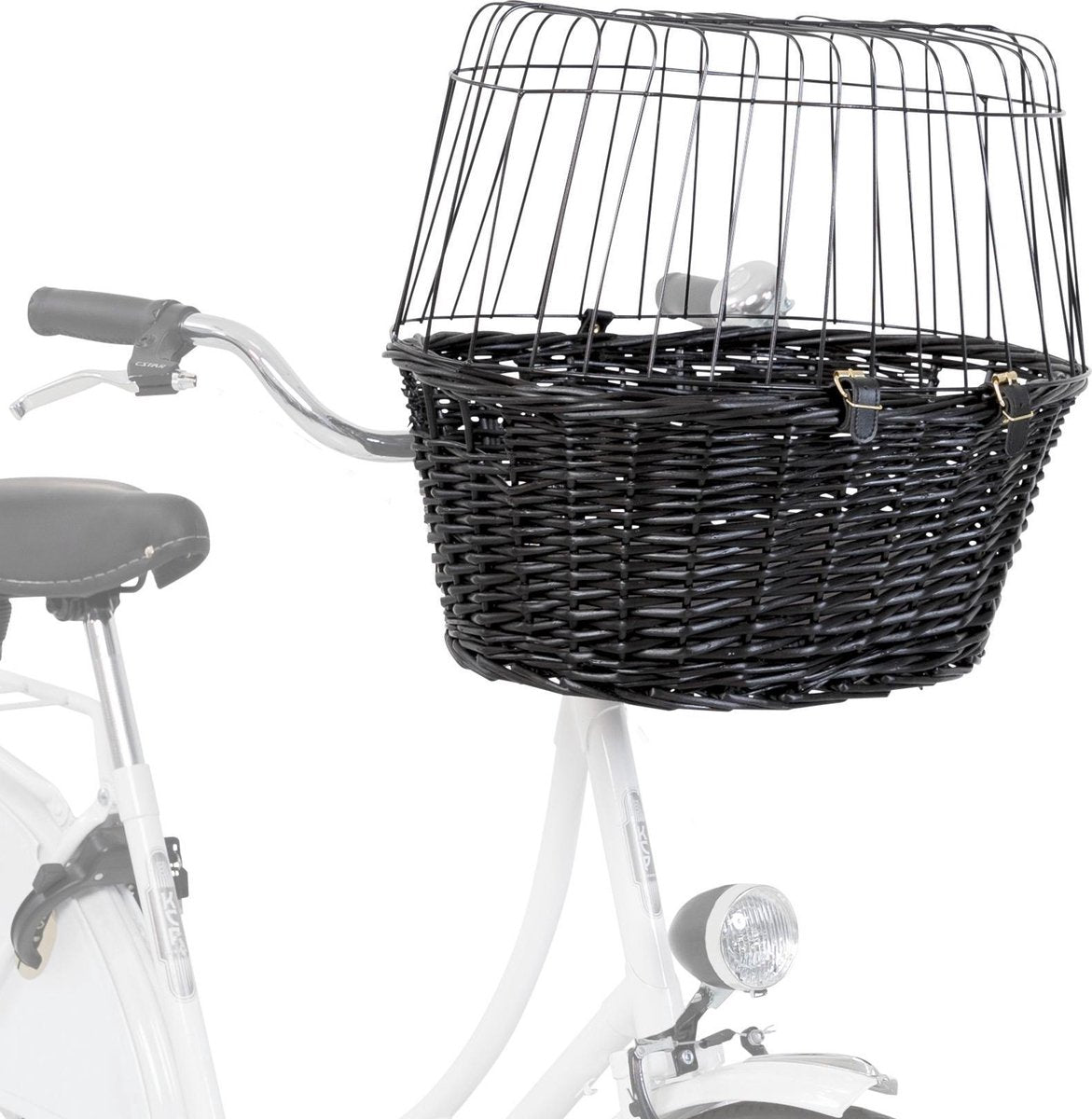 Cesto di biciclette di Trixie Willows di fronte nero con cuscino e cappuccio