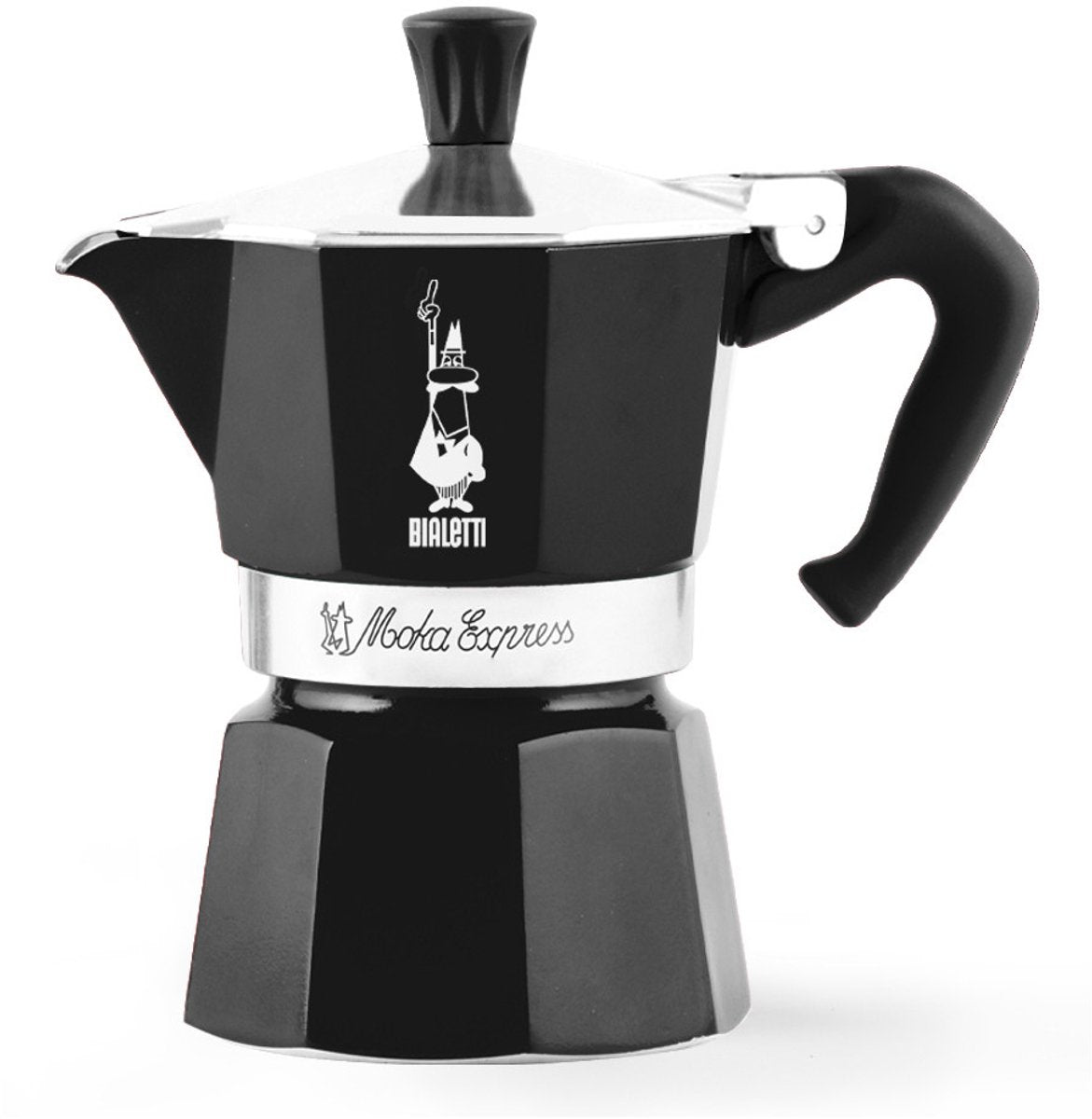 Cafetera bialetti moka express 1 taza negra – cafetera espresso – aluminio – cafetera italiana