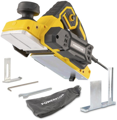 Cepilladora powerplus powx1111 - 900w - guía lateral - ajuste de profundidad de cepillado - bolsa recolectora - incl. 2 cuchillos