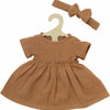Heless poppenjurk bruin met ruches, 35-45 cm