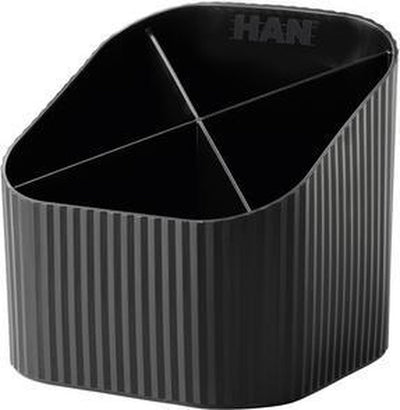 Estuche para bolígrafos Han - re-x-loop - 4 compartimentos - negro - material 100% reciclado - ha-17238-913