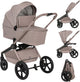 Lionelo Freya 3in1 stroller set – carrycot, stroller astrid i-size car seat (40–87 cm) – premium - from birth to 22 kg – PU wheels with suspension – reversible seat – UPF50+ hood