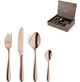 Amefa Oxford - Set di posate da 24 pezzi - per 6 persone - laccato lucido - rame - in lussuosa scatola di legno