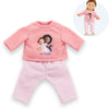 Corolle poppen pyjama roze 36cm - poppenkleding set.