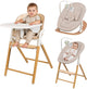 Lionelo Celia set - mecedora 4 en 1, trona de madera - set para bebé arnés de 5 puntos - reposapiés de altura ajustable - para bebé, niño adulto - madera de haya de primera calidad - incluye arco de juego y bandeja