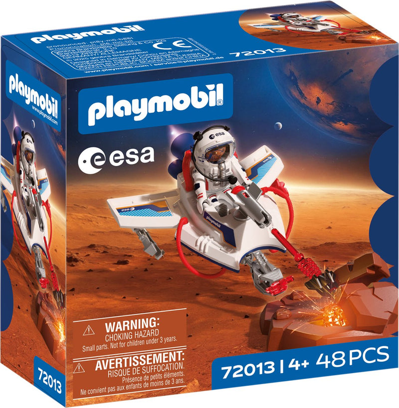 Playmobil space esa aliante spaziale | astronauta - veicolo volante con funzione di sparo e braccio di presa | esplorazione dello spazio nella scuola materna | set di giocattoli di alta qualità | divertimento per bambini dai 4 anni | 72013