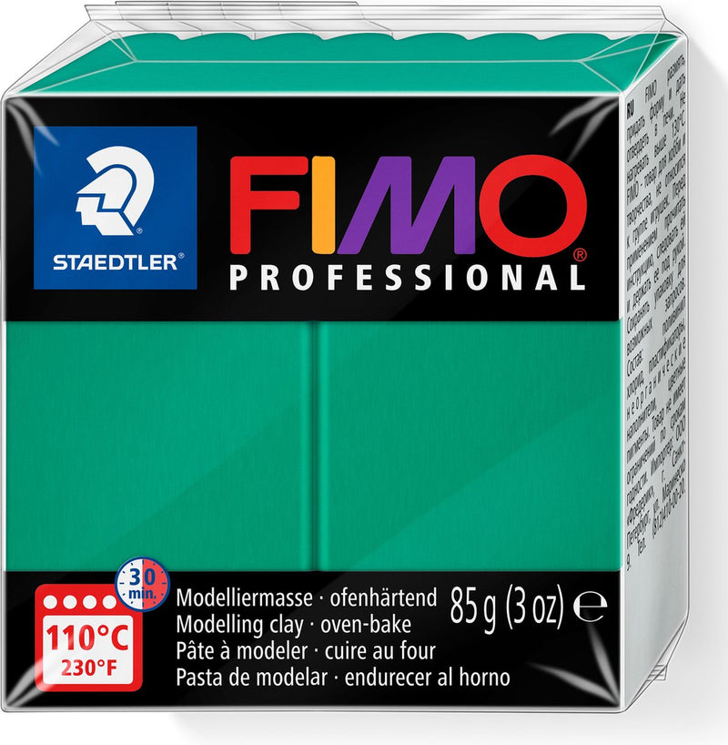 Fimo professional - arcilla de modelar profesional endurecible al horno en bloque 85 g - verde primario