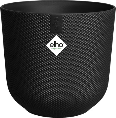 Elho jazz rond 19 bloempot voor binnen - woonaccessoire van 100% gerecycled plastic - ø 18.9 x h 17.6 cm - living black