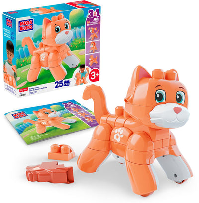 Blocchi giocattolo Mega Bloks Fisher-Price Gattino rotolante - con ruote girevoli, 25 parti