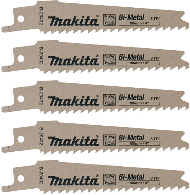 Makita 5 x reciprozaagblad bim 100 6z - b-20432