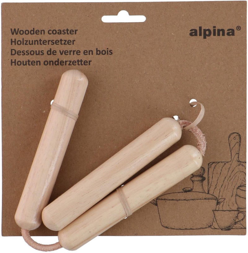 Sottobicchiere in legno Alpina 3 pezzi - legno