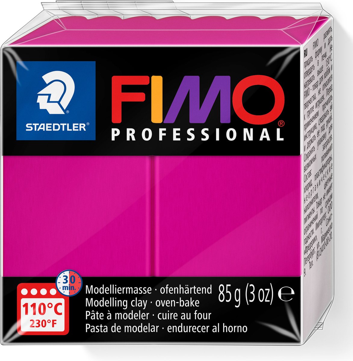 Fimo professional 8004 - ovenhardende, professionele boetseerklei - blok 85 g - magenta