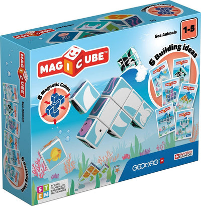 Geomag magicube animales de la selva junior - bloques de construcción magnéticos - 14 piezas - a partir de 1 año