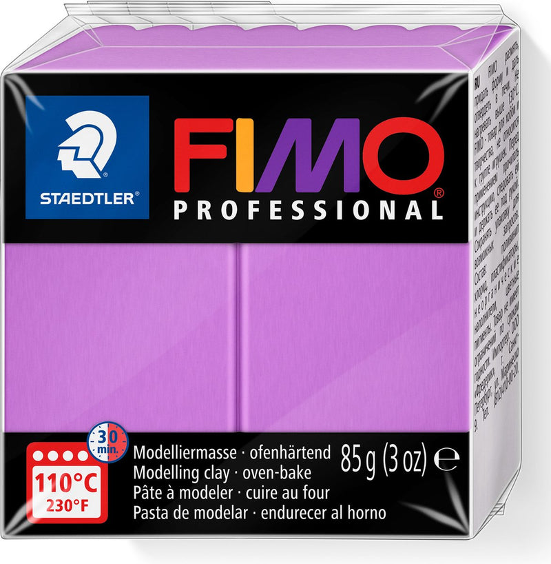 Fimo professional - arcilla de modelar profesional endurecible al horno en bloque 85 g - lavanda