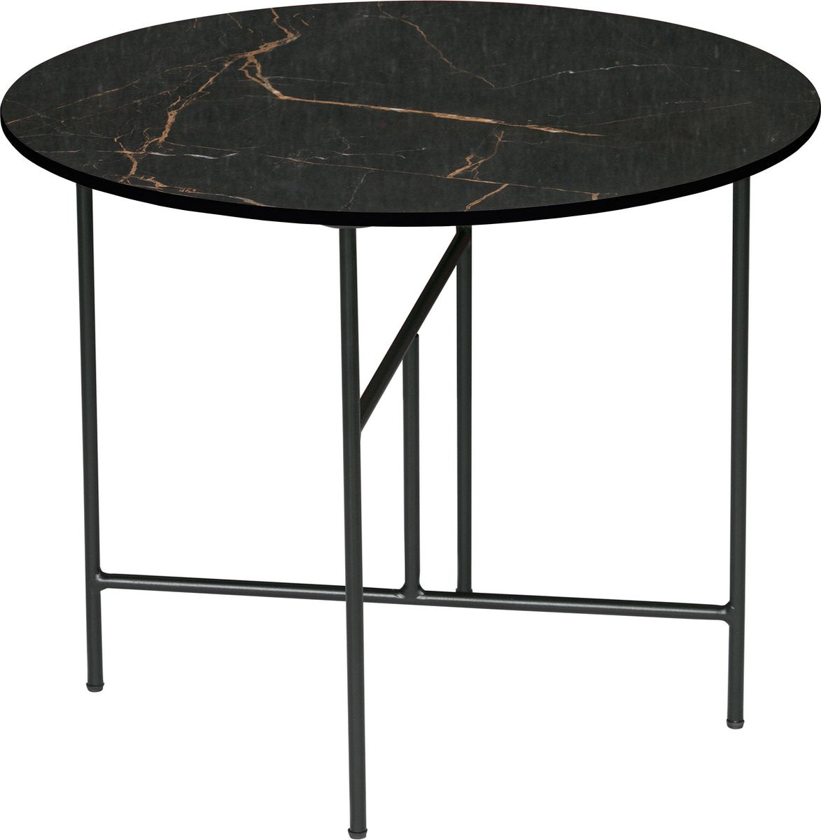 Woood vida bijzettafel - porselein metaal - zwart - 48x60x60