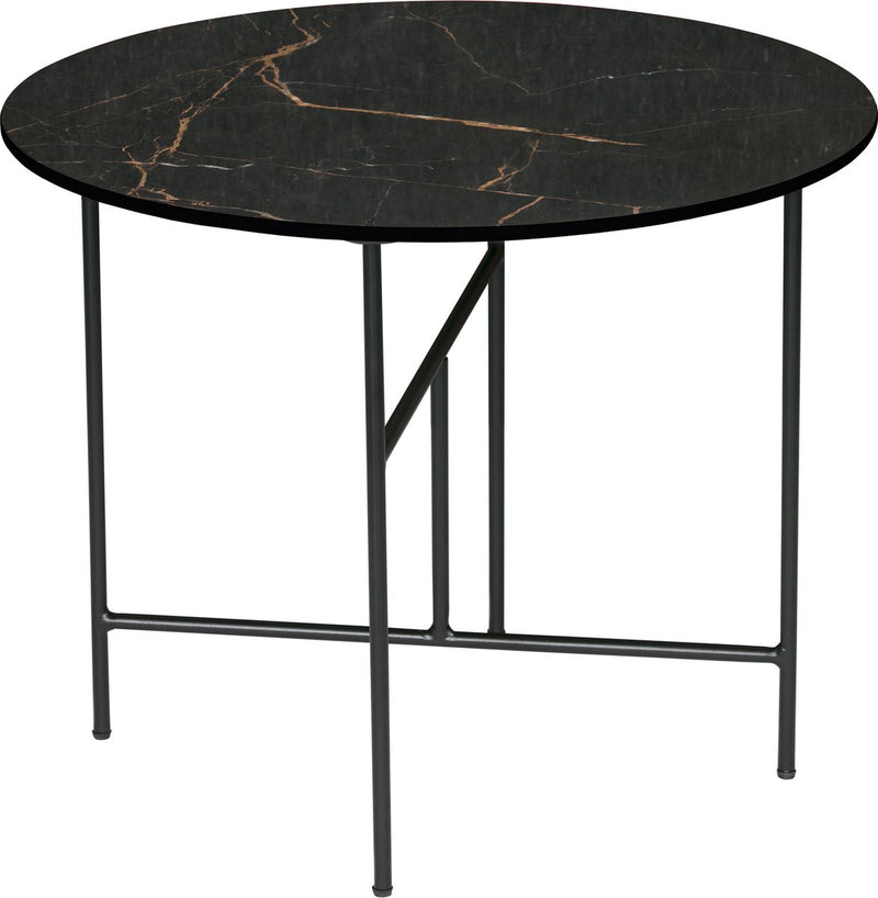 Woood vida bijzettafel - porselein metaal - zwart - 48x60x60