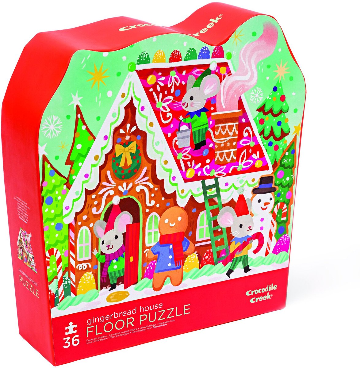 Rompecabezas de la casa de pan de jengibre de Crocodile Creek para Navidad -